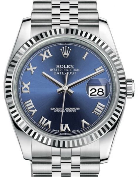 rolex datejust 36 blue face roman numeral|brand new rolex datejust 36mm.